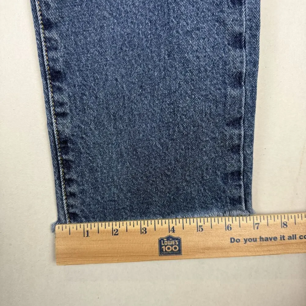 Levi's 501 Jeans Mens 28x29 Blue Denim Frayed Hem Mid-Rise Original Fit Straight